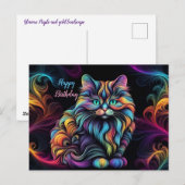 Schattigee Kleurrijke Kitty Cat Art Briefkaart (Voorkant / Achterkant)