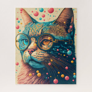 Schattigee Kleurrijke Kitty Cat Illustratie Legpuzzel