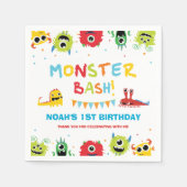 Schattigee Kleurrijke Kleine Monsters Bash 1e Verj Servet (Voorkant)