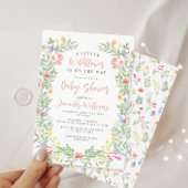 Schattigee kleurrijke kleine wilde bloem baby meis kaart