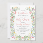 Schattigee kleurrijke kleine wilde bloem baby meis kaart (Voorkant)