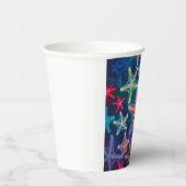 Schattigee kleurrijke kleine zeester in zee papieren bekers (Rechts)