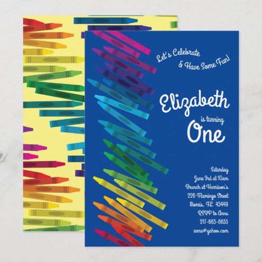 Schattigee kleurrijke kleurrijke kleurpotloden Kin Kaart (Voorkant / Achterkant)