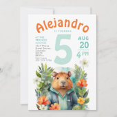 Schattigee kleurrijke knaagdier verjaardagsbloemen kaart (Voorkant)