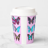 Schattigee Kleurrijke Koffie Vlinder Shop Papieren Papieren Bekers (Links)