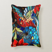 Schattigee kleurrijke kolibrie mozaïeken accent kussen (Voorkant(Verticaal))