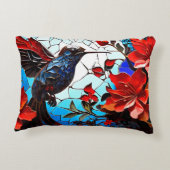 Schattigee kleurrijke kolibrie mozaïeken accent kussen (Achterkant)