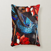 Schattigee kleurrijke kolibrie mozaïeken accent kussen (Voorkant(Verticaal))