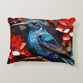 Schattigee kleurrijke kolibrie mozaïeken accent kussen (Achterkant)
