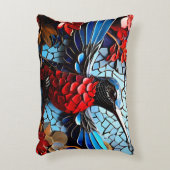 Schattigee kleurrijke kolibrie mozaïeken accent kussen (Voorkant(Verticaal))