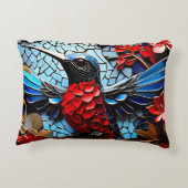 Schattigee kleurrijke kolibrie mozaïeken accent kussen (Achterkant)