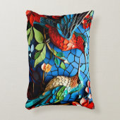 Schattigee kleurrijke kolibrie mozaïeken accent kussen (Voorkant(Verticaal))