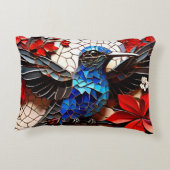 Schattigee kleurrijke kolibrie mozaïeken accent kussen (Achterkant)