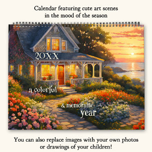Schattigee kleurrijke kunst of foto groot kalender