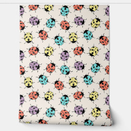 Schattigee Kleurrijke Ladybug Patroon Kinder Wallp Behang