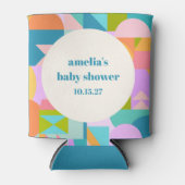 Schattigee Kleurrijke Lavendel Blauw Baby shower C Blikjeskoeler (Voorkant)