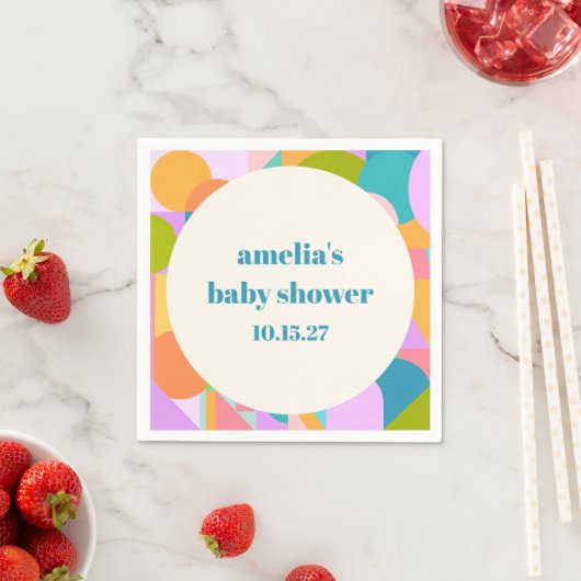 Schattigee Kleurrijke Lavendel Blauw Baby shower C Servet (Insitu)