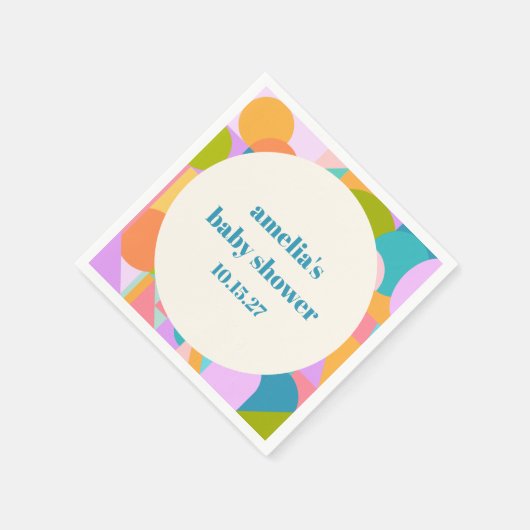 Schattigee Kleurrijke Lavendel Blauw Baby shower C Servet (Hoek)