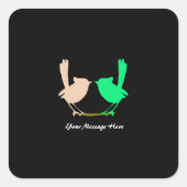 Schattigee Kleurrijke Lente vogels partij Vierkante Sticker (Voorkant)