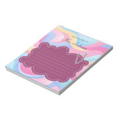 Schattigee kleurrijke leraarsnaam Rainbow Pastel W Notitieblok (Linkerzijde)