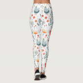 Schattigee Kleurrijke Leuke Kip Bloemen Leggings (Achterkant)