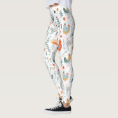 Schattigee Kleurrijke Leuke Kip Bloemen Leggings (Links)