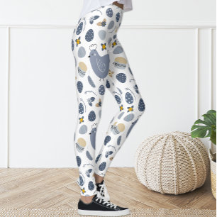 Schattigee Kleurrijke Leuke Kip Bloemen Leggings