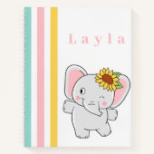 Schattigee Kleurrijke Leuke Olifant Kinderen Notitieboek (Voorkant)