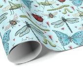 Schattigee Kleurrijke Liefdesinsect Insecten Cadeaupapier (Rol Hoek)