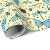 Schattigee Kleurrijke  Liefdesinsect Insecten Cadeaupapier (Rol Hoek)