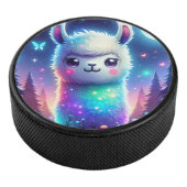 Schattigee Kleurrijke Llama Holografisch | Hockey Puck (3/4)