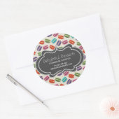 Schattigee Kleurrijke Macarons Pattern Business Ronde Sticker (Envelop)