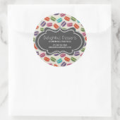 Schattigee Kleurrijke Macarons Pattern Business Ronde Sticker (Tas)
