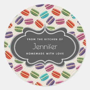 Schattigee Kleurrijke Macarons Pattern Keuken Ronde Sticker