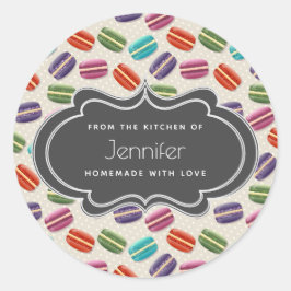 Schattigee Kleurrijke Macarons Pattern Keuken Ronde Sticker