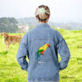 Schattigee kleurrijke Macaw Parrot Bird Denim Jacket