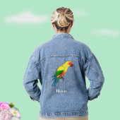 Schattigee kleurrijke Macaw Parrot Bird Denim Jacket