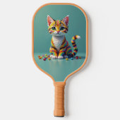 Schattigee kleurrijke Margay Snoep Cat Pickleball Paddle (Achterkant)