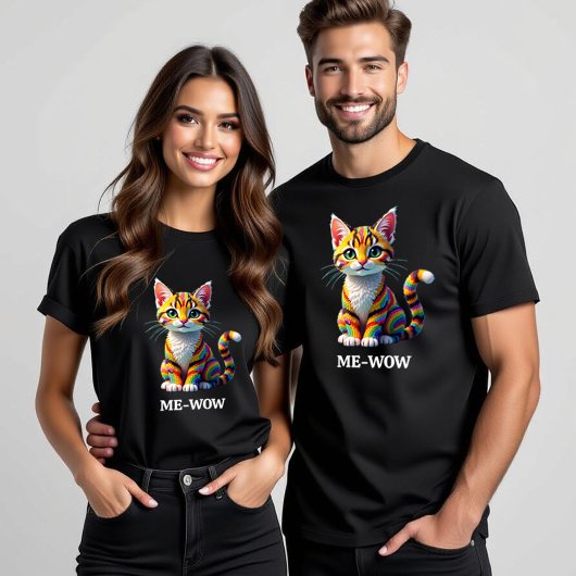 Schattigee kleurrijke Margay Snoep Cat T-shirt