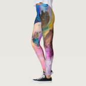 Schattigee kleurrijke marmeren all-over-print Legg Leggings (Links)