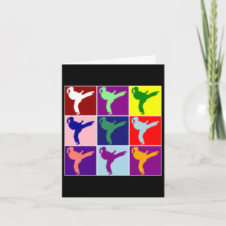 Schattigee kleurrijke meisje karate Martial Arts P Kaart