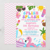 Schattigee kleurrijke meisjes retro splash verjaar kaart (Voorkant / Achterkant)