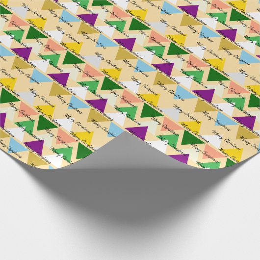 Schattigee kleurrijke Merry Christmas Script typog Cadeaupapier (Hoek)