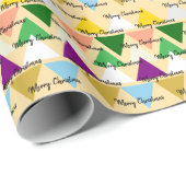 Schattigee kleurrijke Merry Christmas Script typog Cadeaupapier (Rol Hoek)