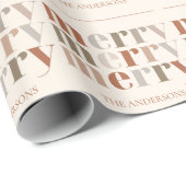 Schattigee Kleurrijke Merry Tekstpatroon Kerstcade Cadeaupapier (Rol Hoek)