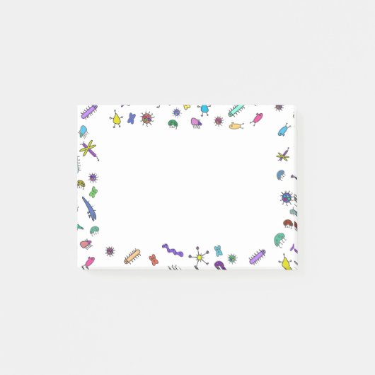 Schattigee Kleurrijke Mini Bugs en Mini Beasts Post-it® Notes (Voorkant)