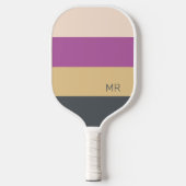 Schattigee Kleurrijke Moderne Initialen Monogram Pickleball Paddle (Voorkant)