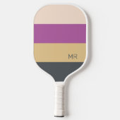 Schattigee Kleurrijke Moderne Initialen Monogram Pickleball Paddle (Achterkant)