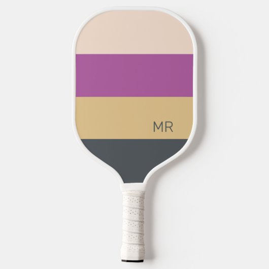 Schattigee Kleurrijke Moderne Initialen Monogram Pickleball Paddle (Achterkant)