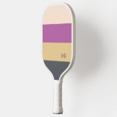 Schattigee Kleurrijke Moderne Initialen Monogram Pickleball Paddle (Links)